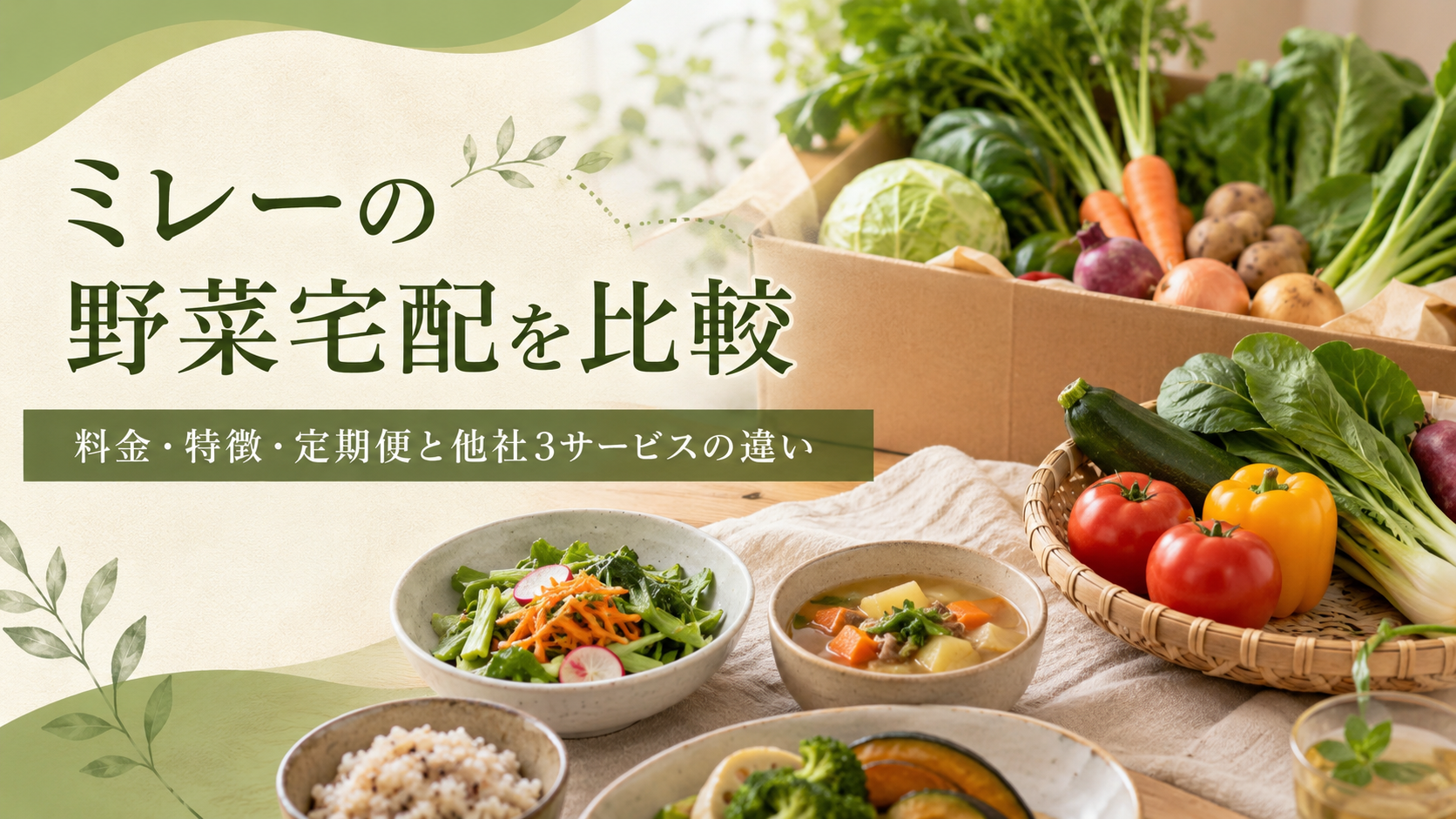 ミレーの野菜宅配を比較｜料金・特徴・定期便と他社3サービスの違い