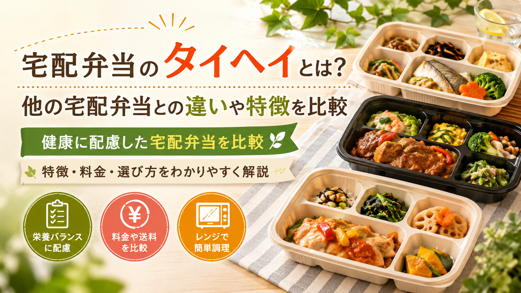 宅配弁当のタイヘイとは？他の宅配弁当との違いや特徴を比較