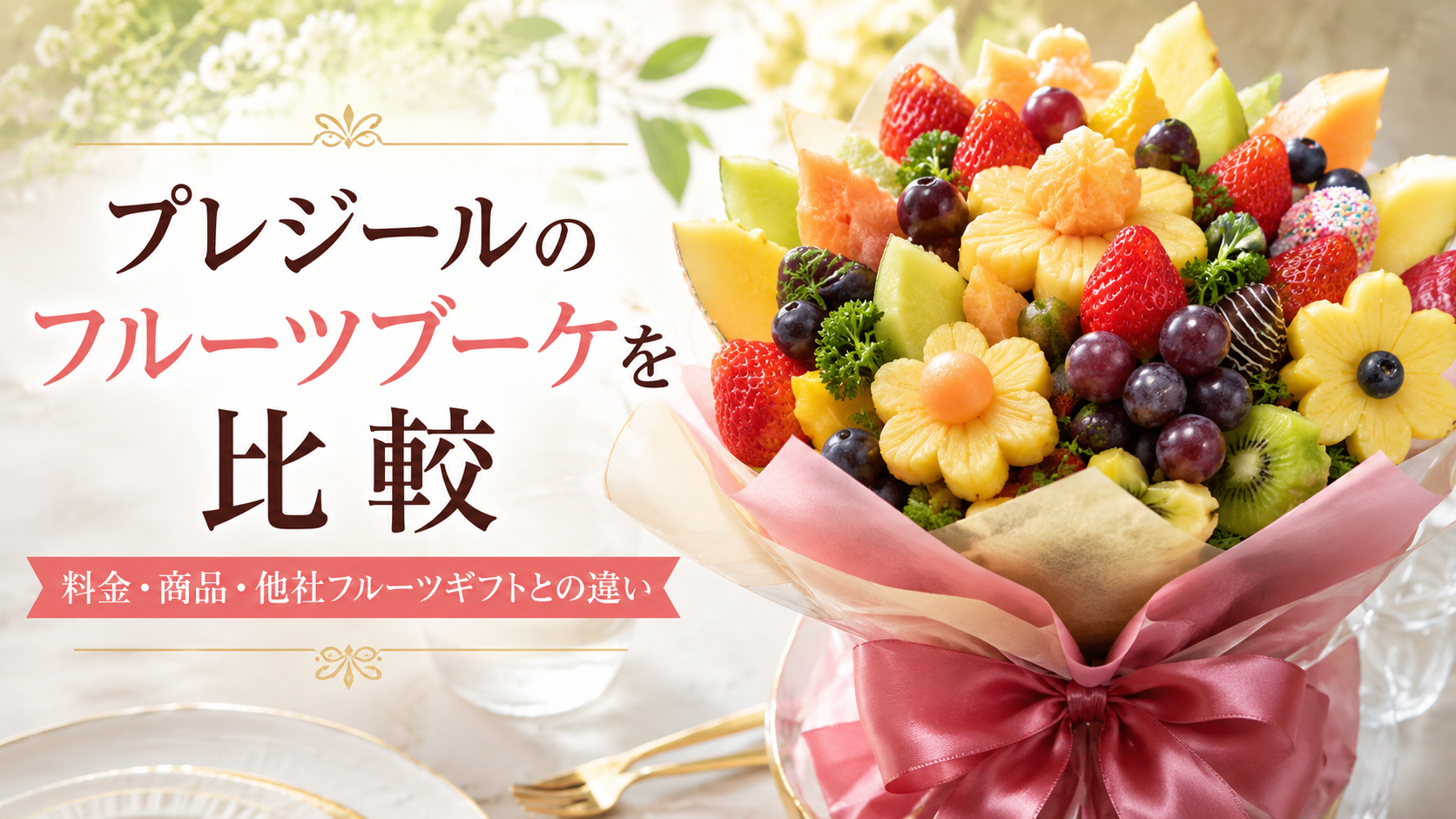プレジールのフルーツブーケを比較｜料金・商品・他社フルーツギフトとの違い